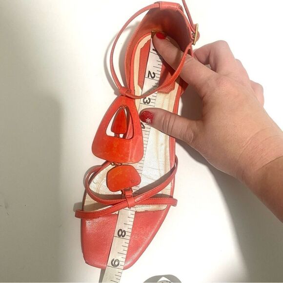 Christian Dior T-Strap Orange Coral Sandals SIZE 5 - Picture 10 of 10